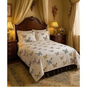 "Butterfly Whispers"‎ Double Bedspread #103